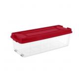 $45 1 LOT (3) STERILITE CLEAR/RED STORAGE TOTE WIT