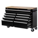 $1649 HUSKY 52IN W 9-DRAWER MOBILE BENCH BLACK