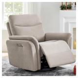 $400 37" Upholstered *WHITE* 3 In 1 Swivel Glider