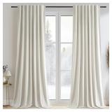 Velvet Blackout Curtains , Back Tab Hooks Drapes (