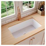 $267 Rectangular Fireclay 32" L x 19" W Fireclay U