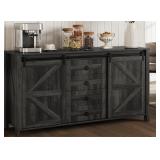 60  Farmhouse Sideboard with Sliding Barn Doors an