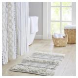 Asher Woven Texture Stripe Bath Rug