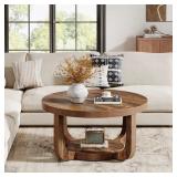 $168 Rustic 2 Tier 31 inch Round Coffee Table Cent