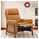 Walnut Leather Push-Back Recliner-Back