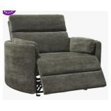 Upholstered Extra Wide Glider Power Recliner with