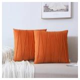 Pleated Square Velvet Pillow Cover
