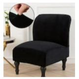 $27 Armless Velvet Chair Slipcover, Removable And