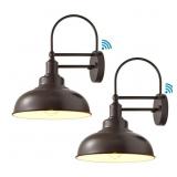 Anaia Dusk To Dawn Iron Wall Light (Set Of 2)