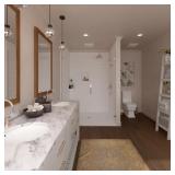 $1060 Bella CORE Poly Shiplap Tub and Shower Surro