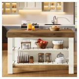 $186 Kitchen Island With Storage Shelves For Kitch