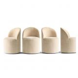 $850 Chenille Upholstered Swivel Dining Chair with