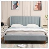 $285 Linvel Upholstered Wingback Bed