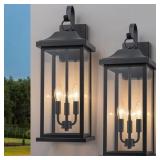 $165 2 Pack 22  Large Matte Black Outdoor Wall Lig