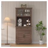 $179 72" Tall Farmhouse Pantry Cabinet with Doors