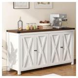 $157 Esai 55.2" Wood Farmhouse Sideboard Buffet Ca
