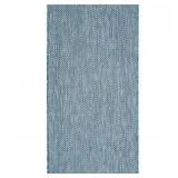 $22 Courtyard Navy/Gray Doormat 3 ft. x 5 ft. Geom