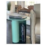 $188 Lucillie Que Metal Pedestal End Table with St