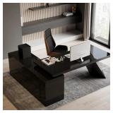 $4400 Sherria 70.9" L-Shape Desk Modern Drawers Ca