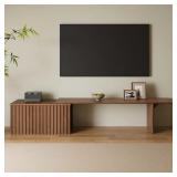 $480 MODERN WALNUT EXTENDABLE TV STAND, ADJUSTABLE