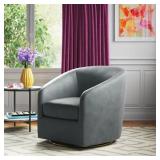 Holden Velvet Swivel Barrel Chair