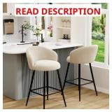 $110 *WHITE* Upholstered Counter Stool With Metal