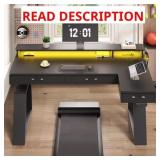 $225 59" L Shaped Electric Standing Desk With Draw