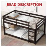 $281 Espresso Twin / Twin Floor Bunk Bed