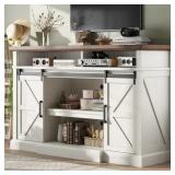 $270 Allen 66" W Farmhouse TV Stand with Sliding B