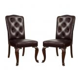 $590 Palmyra Tufted Upholstered Dining Chair in Br