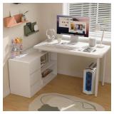 $183 L Shaped Desk With Drawers