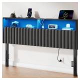 $94 Berte Storage Upholstered Headboard With RGB L