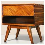 $185 Laden Solid Acacia Wood Nightstand, Bedside T