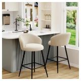 $110 Upholstered Counter Stool With Metal Frame