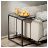 $38 Gilsum Wood C Table End Table with Metal Base