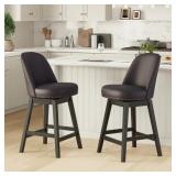 $193 Vintage Upholstered Swivel Bar Stool with Sol