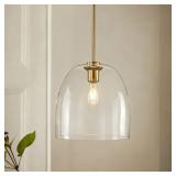 $210 Vulpecula 1 - Light Glass Gold Cone Pendant