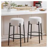 $139 Amy Swivel Backless Boucle Upholstered 26.7"H