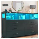 $210 JAYLIANIZ 6 - DRAWER DRESSER WITH POWER OUTLE