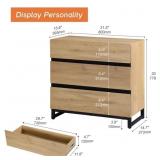 $450 Aadam Nightstand With 3 Drawers For Bedroom,