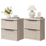 $200 Modern Fluted 2-Drawer Nightstand