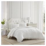 LAURA ASHLEY EYELET RUFFLE REVERSIBLE WHITE COMFOR