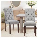 BOOKOUT TUFTED UPHOLSTERED WOODEN DINING CHAIRS