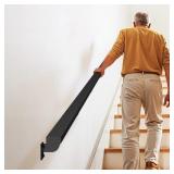 $76 15ft Wall Mounted Stair Handrail Black Aluminu