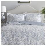 AMBERLEY 100% COTTON REVERSIBLE QUILT SET BY LAURA