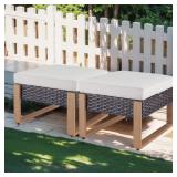 $233 Drazen Outdoor Wicker Patio Ottomans Set - 2