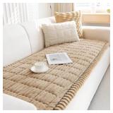 SOFT CORDUROY BOX CUSHION SOFA SLIPCOVER