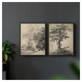 $28 " Vintage Sketch I " 2 - Pieces