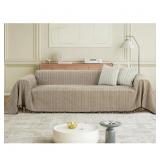 $93 Washable Chenille Sofa Cover With Tassels, Wat