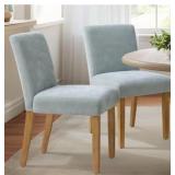 18.5" Seat Height Linen Upholstered Solid Wood Din